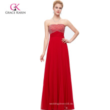 Grace Karin trägerlosen Backless wulstige lange rote prom Kleid CL3083-1